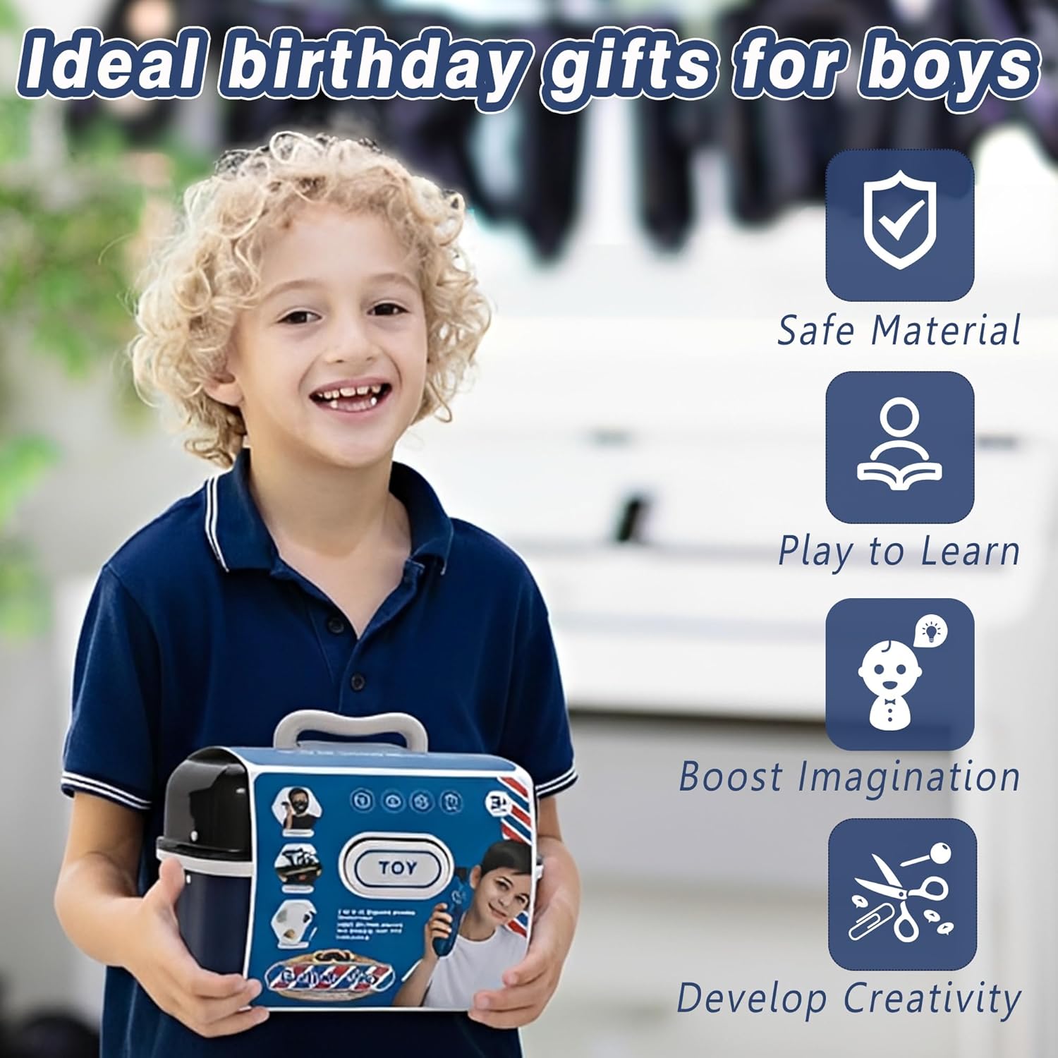 Juguetes de simulación para niños, kit de afeitado para niños peque...