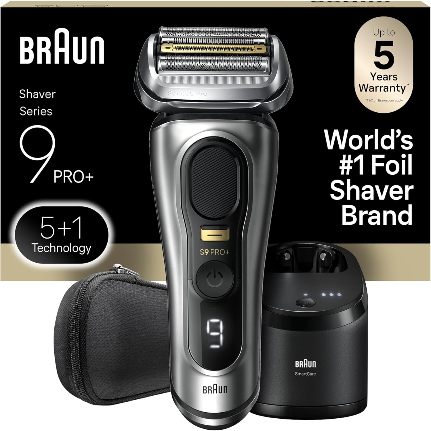 Braun Maquinilla de afeitar eléctrica Series 9 PRO+ para hombres, 5...