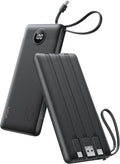 VRURC Cargador portátil, batería de viaje compacta con 4 cables int...
