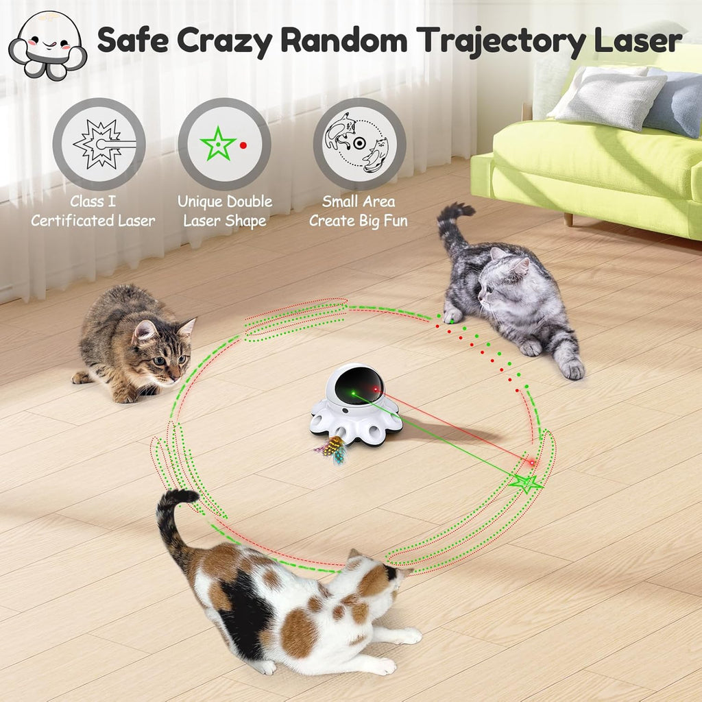 ORSDA Juguete Láser para Gatos, 2 en 1 Interactivo Automático Activ...
