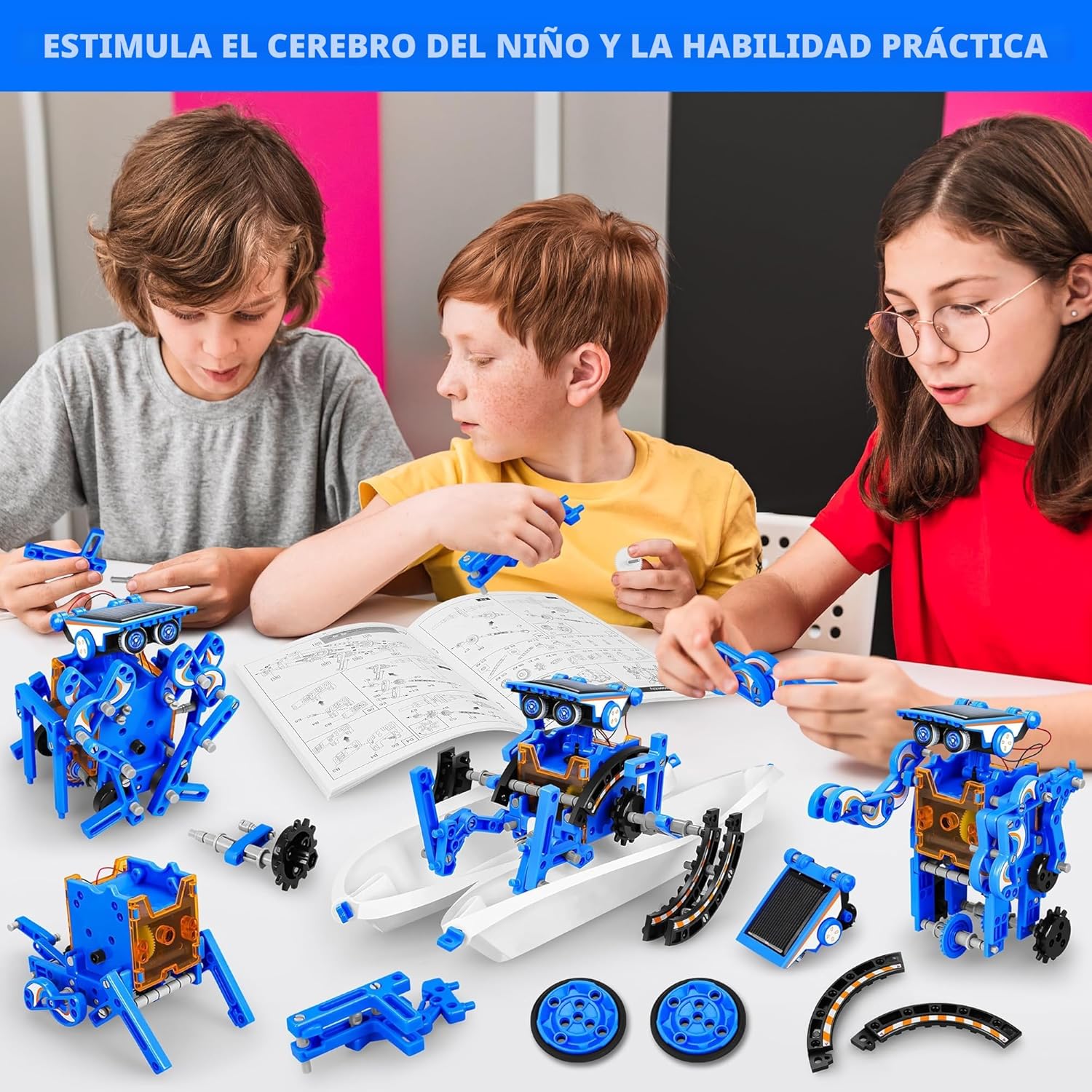 STEM - Juguetes educativos 13 en 1 de robots de energía solar para...