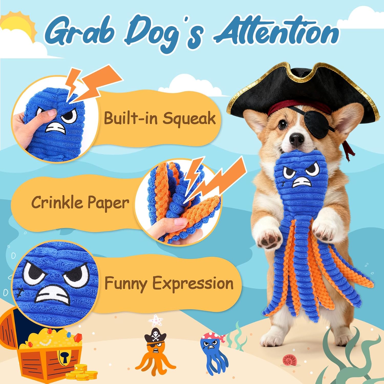 Zeaxuie Juguetes interactivos para perros masticadores, paquete de...