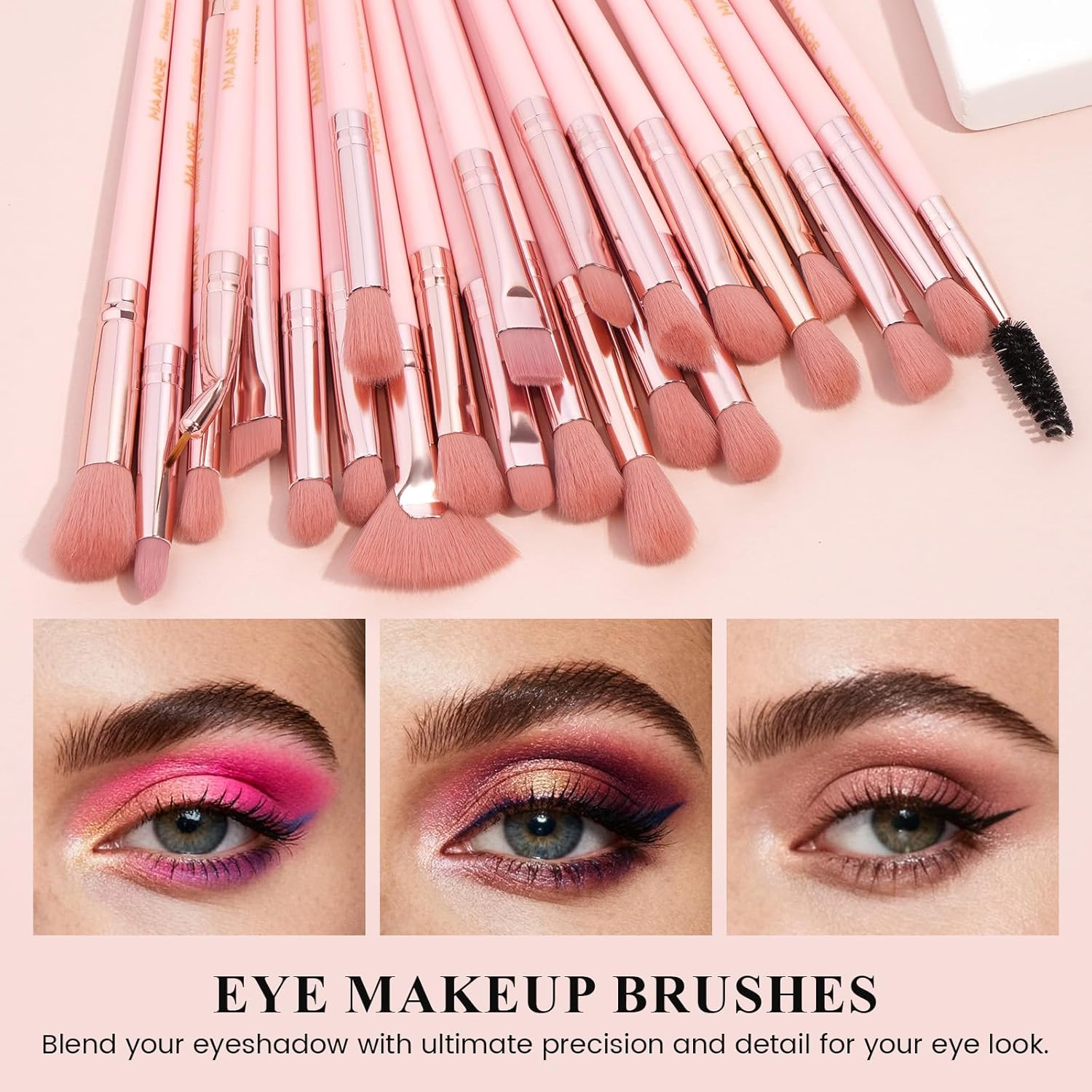 MAANGE Juego de 41 brochas de maquillaje de precisión sintética de...