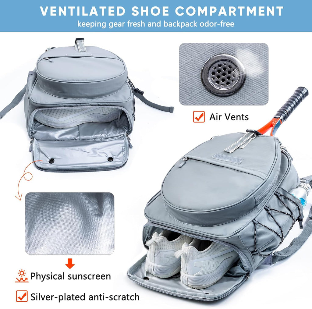 SPORJET Mochila de Tenis con Soporte para 2 Raquetas, Bolsa de Raqu...