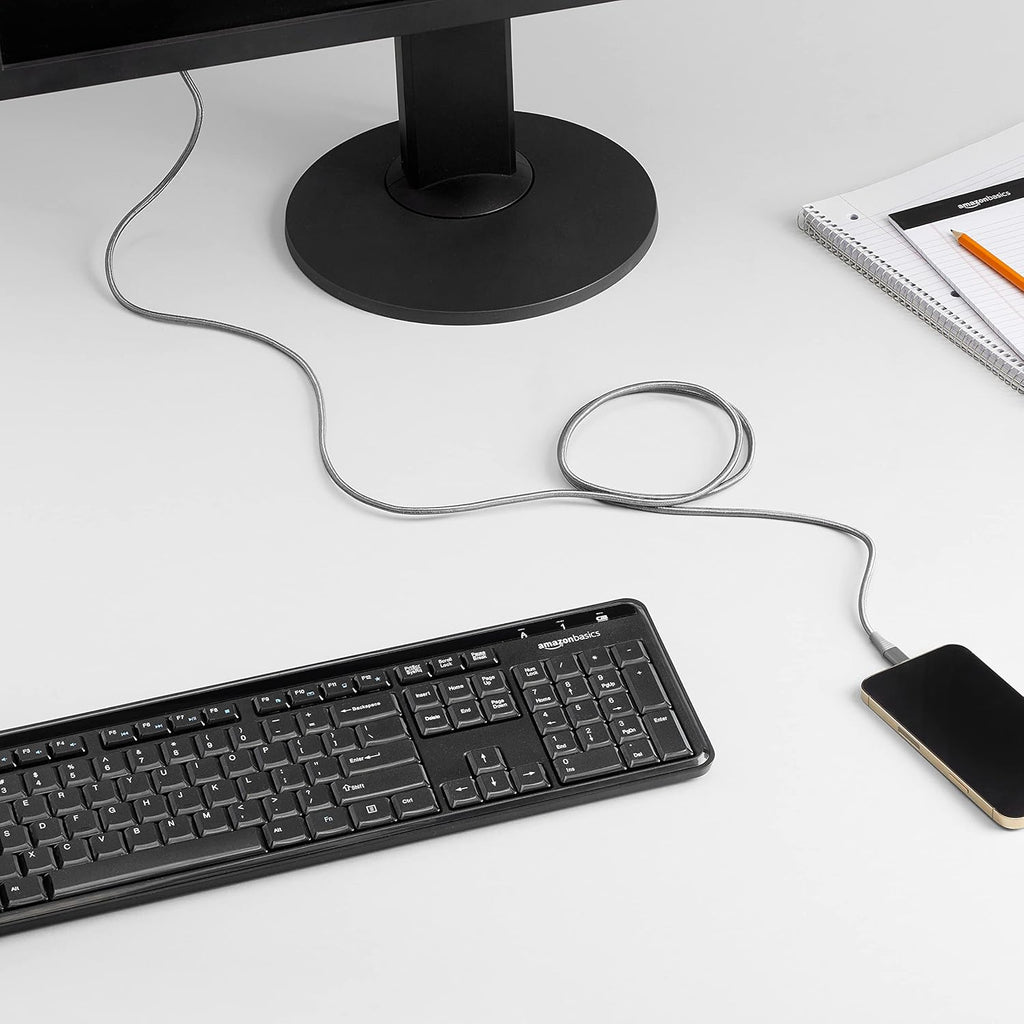Amazon Basics - Cable Lightning de nailon trenzado doble a USB, col...