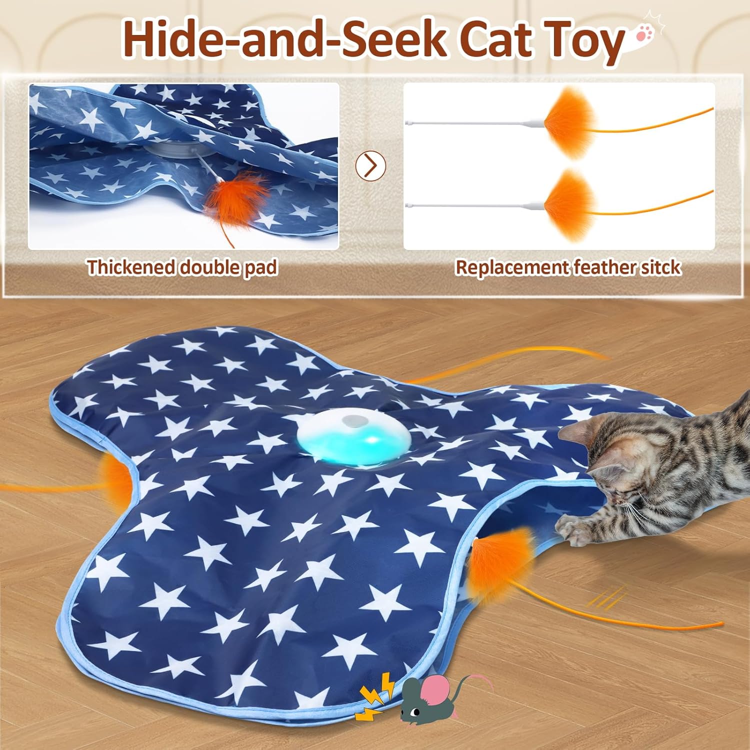 Sofolor Juguete interactivo para gatos, recargable, juguetes de eje...