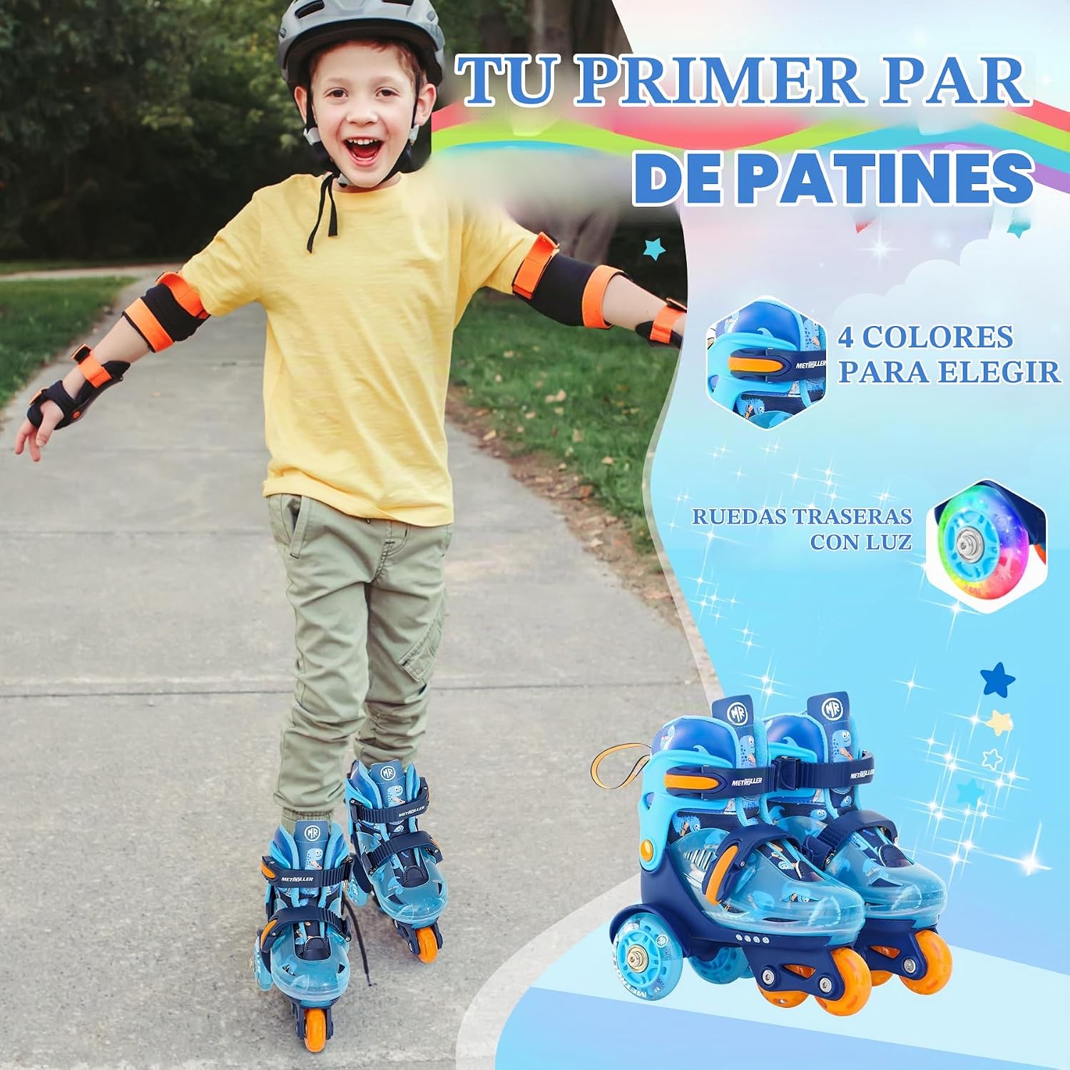 METROLLER Patines de equilibrio con ruedas ajustables para niños pe...
