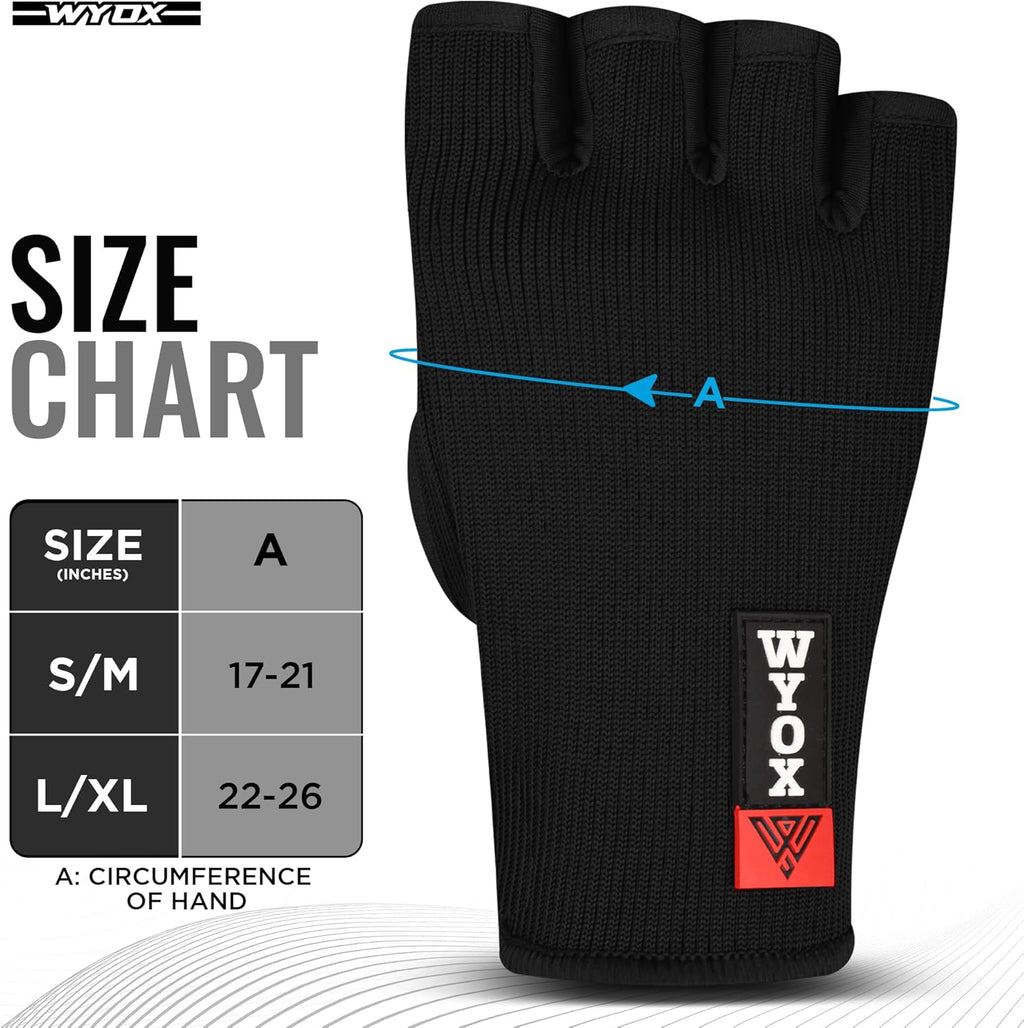 WYOX Guantes interiores para boxeo y kickboxing, soporte elástico p...