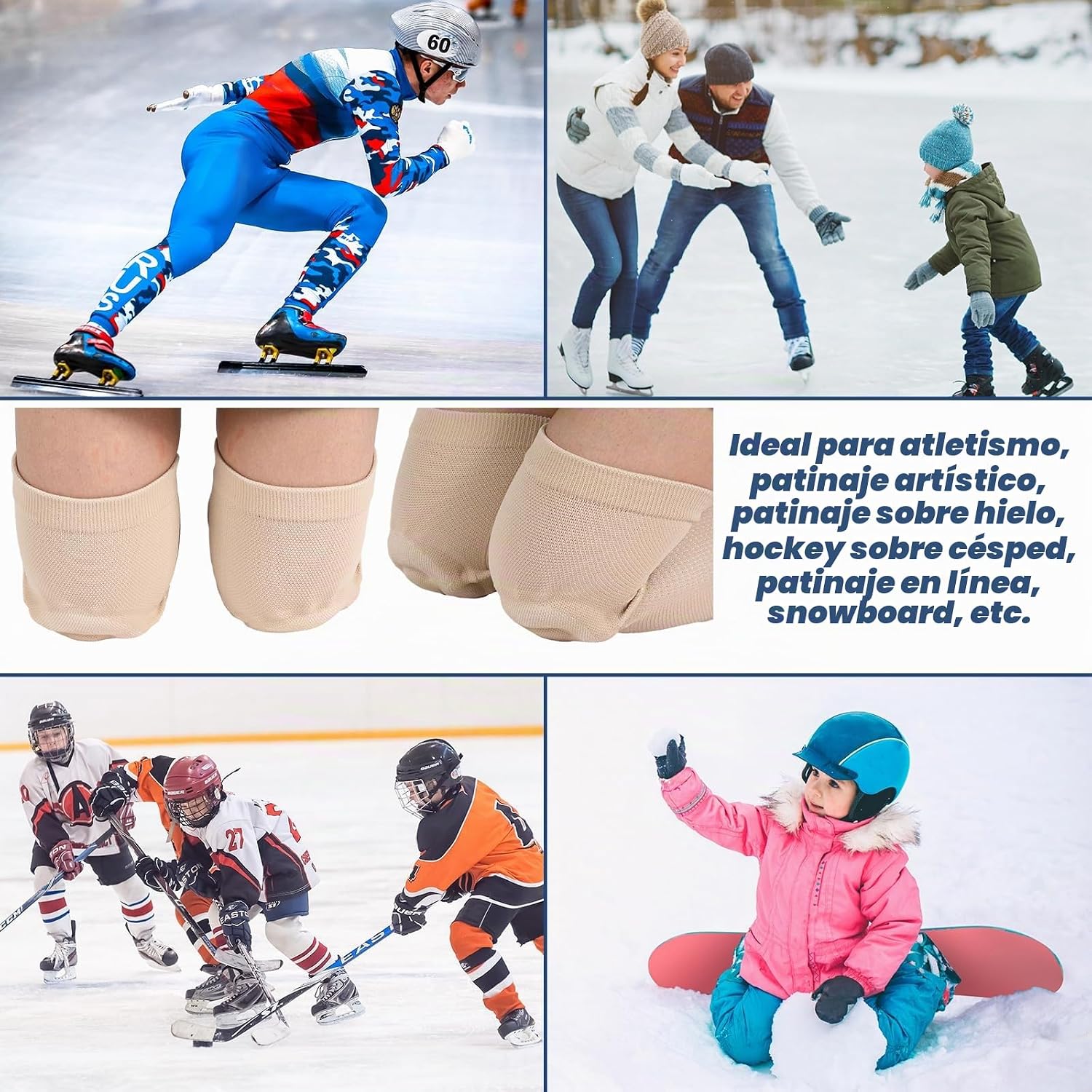 Shappy 2 Pares de Rodilleras para Patinaje sobre Hielo con Gel para...