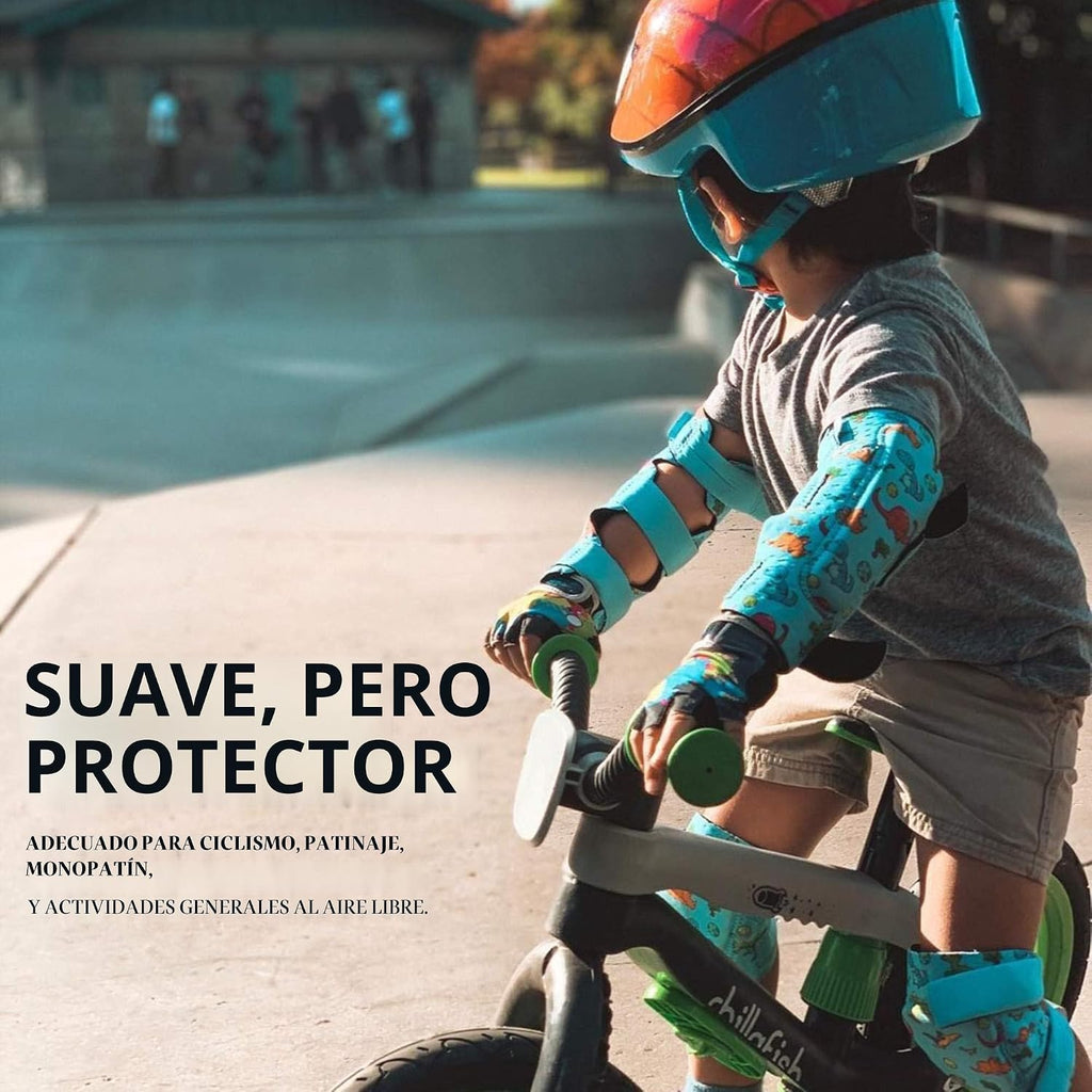 Rodilleras y coderas para niños de estilo suave con guantes de bici...