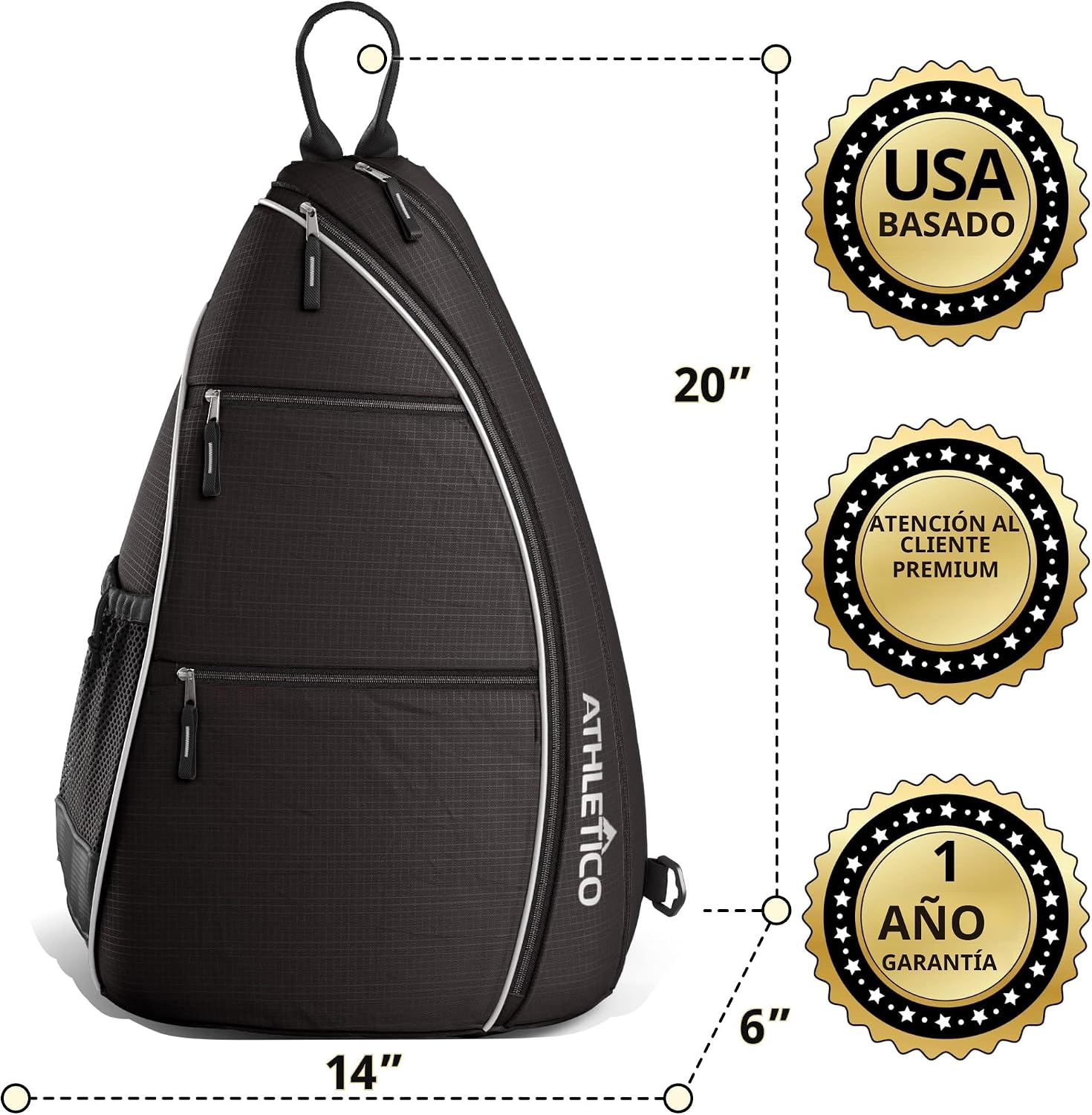 Bolsa de Hombro Athletico - Mochila Cruzada para Pickleball, Tenis,...