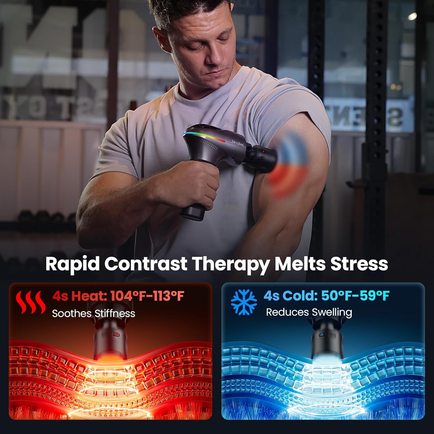 BOB AND BRAD A2 Pro Pistola de masaje con terapia de calor y frío,...