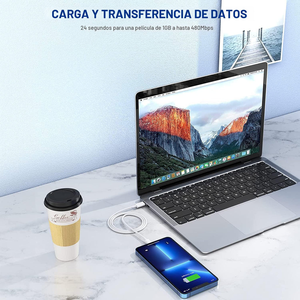 Cargador rápido para iPhone 13 12 11 [certificado Apple MFi], paque...