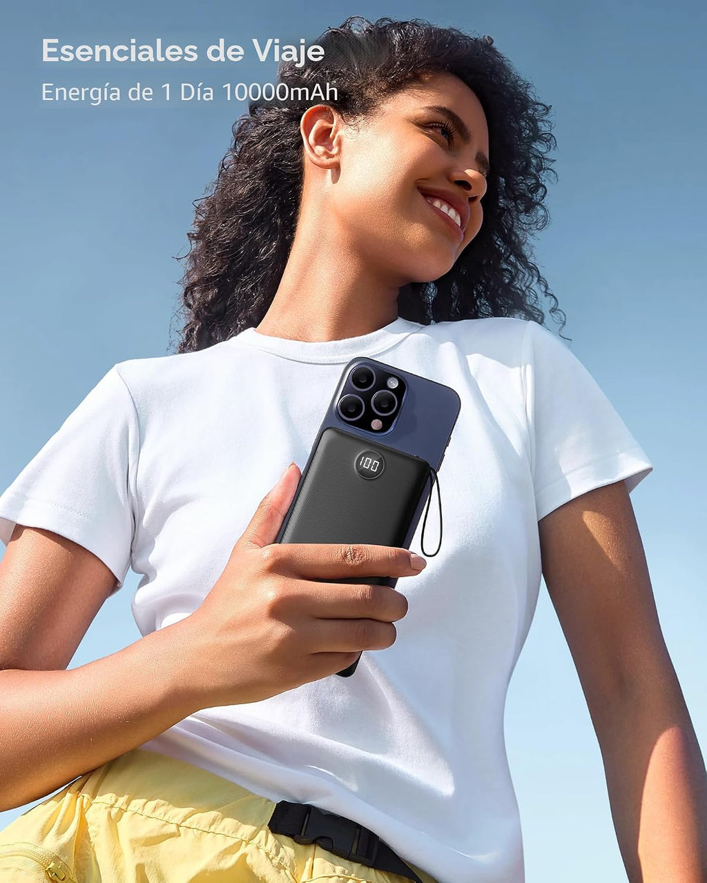 VEEKTOMX Cargador portátil de 10000 mAh con cables integrados, carg...