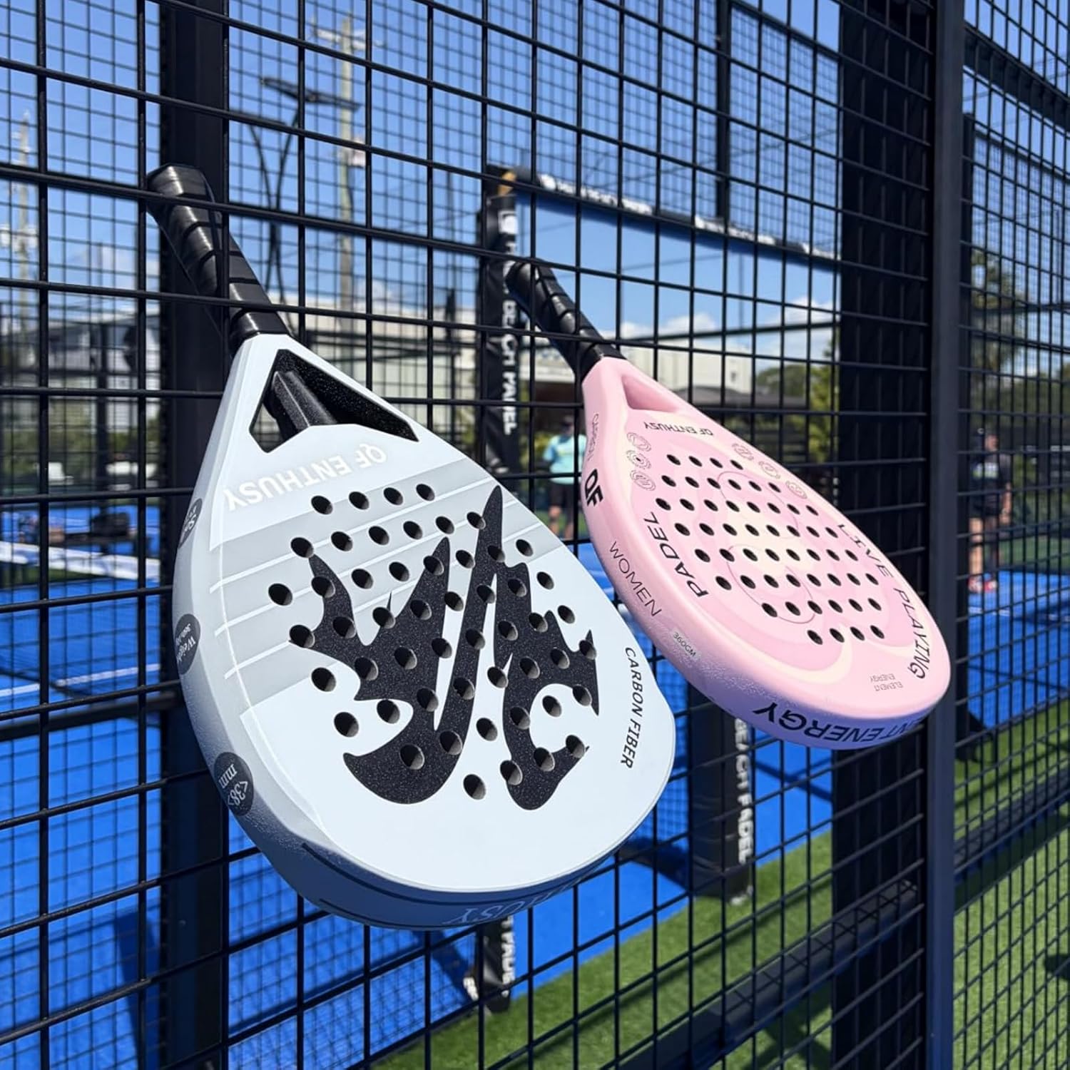 Pala de Padel, Pala de Padel de Superficie de Fibra de Carbono, Lig...