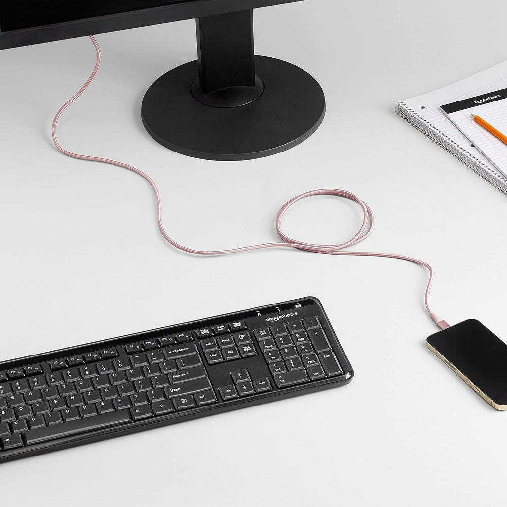 Amazon Basics - Cable Lightning de nailon trenzado doble a USB, col...