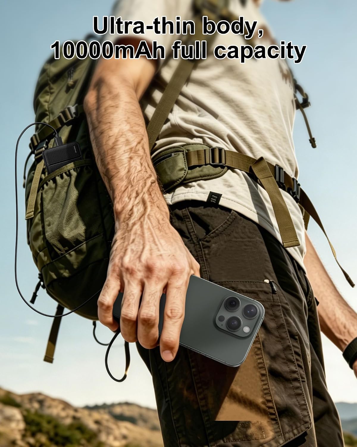 AsperX Paquete de 2 cargadores portátiles de salida USB C de 10000...
