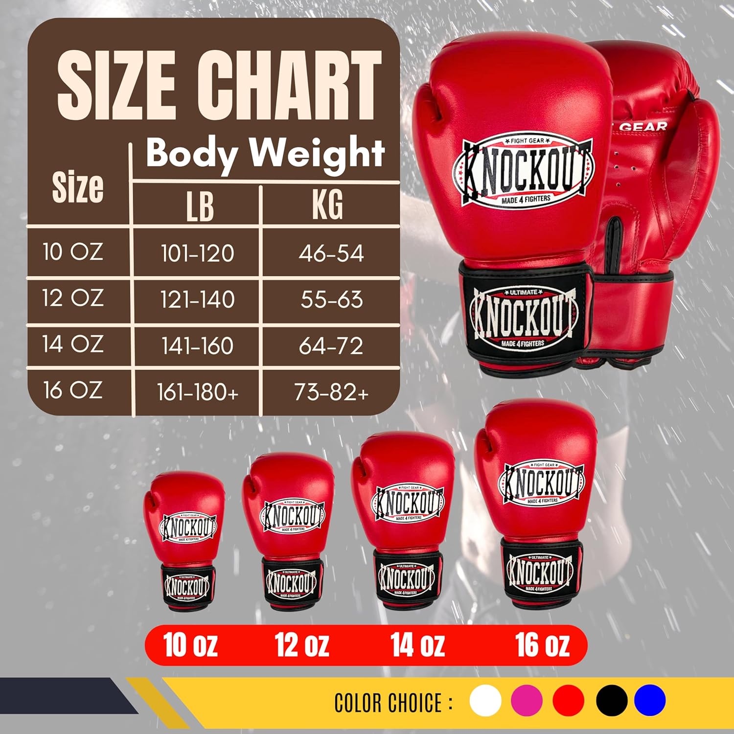 Guantes de Boxeo de Gel Knockout para Hombres y Mujeres - Entrenami...