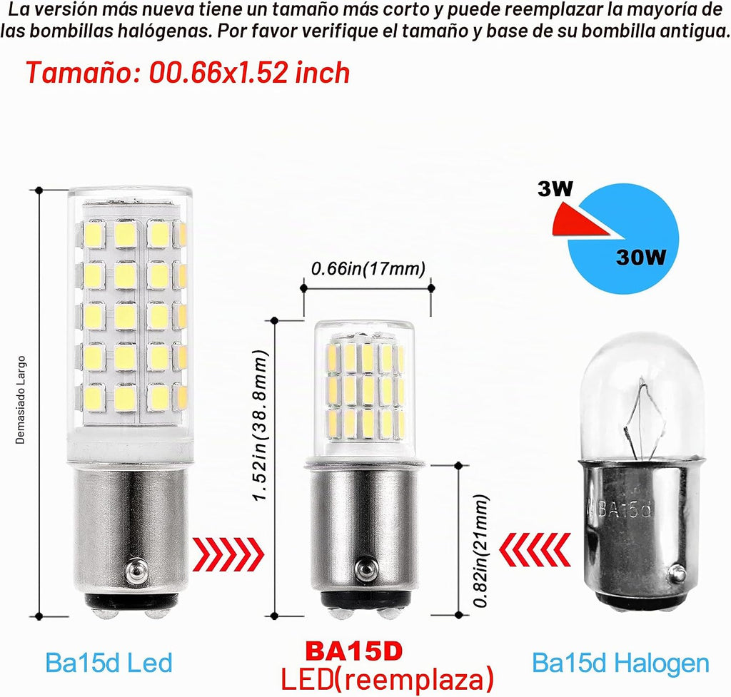 Bombillas LED BA15D de 12V para Luz Interior de RV Caravana, 1076 1...