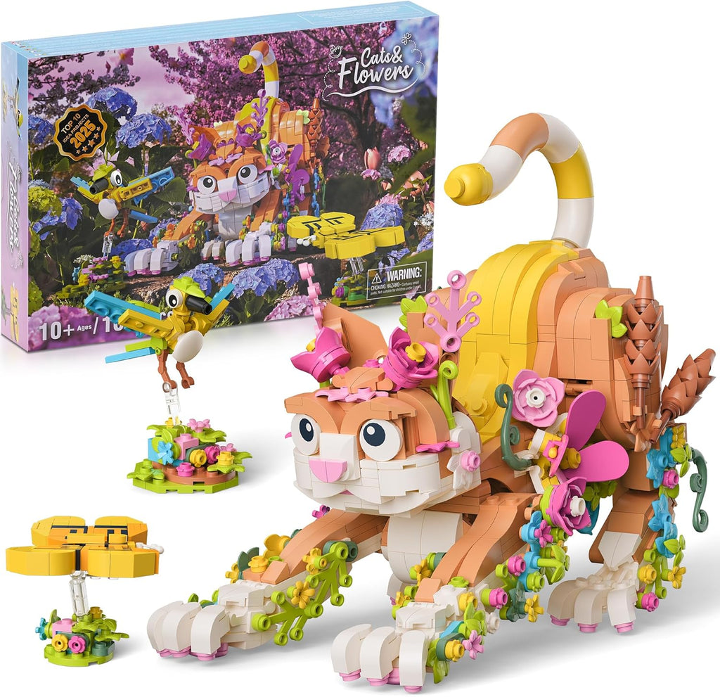 JOJO&amp;Peach Conjunto de Juguetes de Construcción de Gato y Flore...