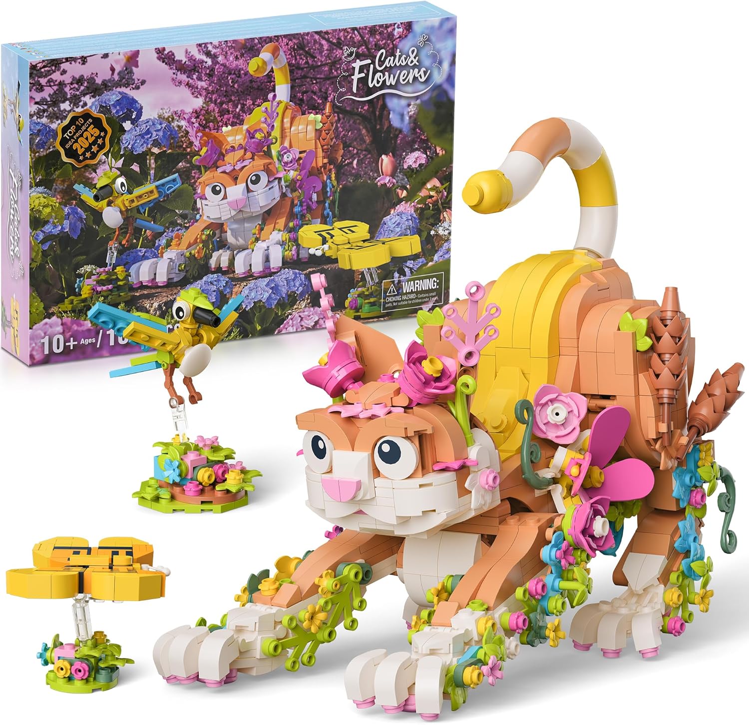 JOJO&amp;Peach Conjunto de Juguetes de Construcción de Gato y Flore...