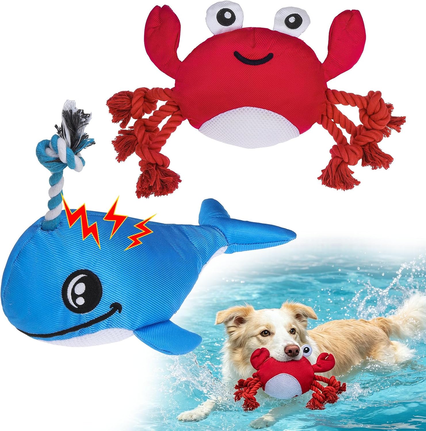 BEAUTYZOO Juguetes flotantes para piscina de agua para perros, paqu...
