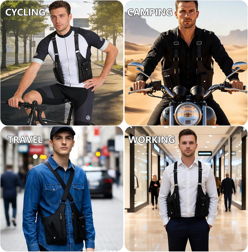 GLAMZLELE Bolsa de axila de doble hombro para hombre, para el pecho...