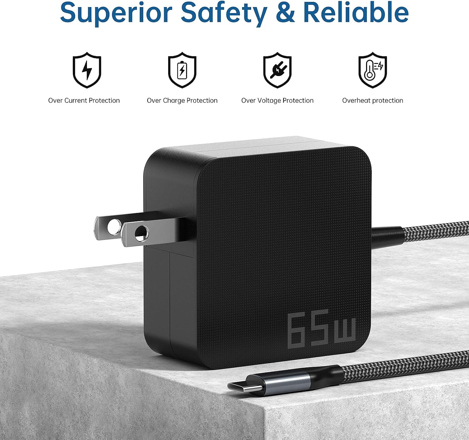 Cargador USB C para portátil de 65 W | Adaptador de corriente USB-C...