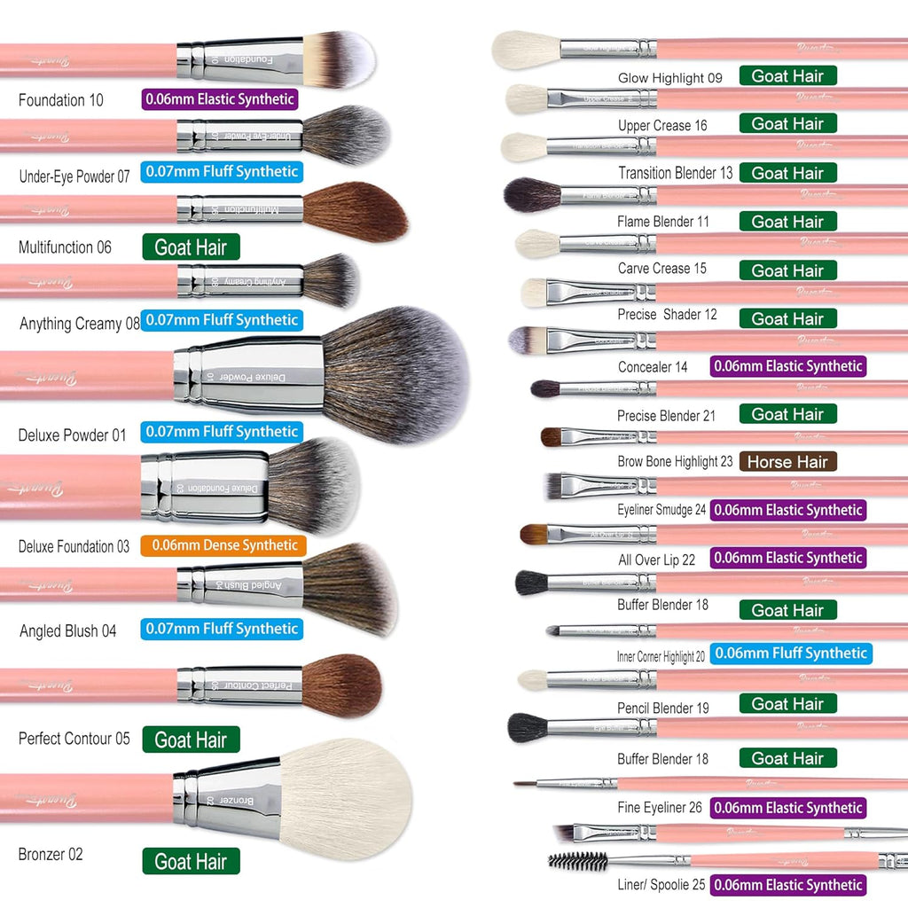 Bueart Design Juego de Brochas de Maquillaje de 26 Piezas Pelo de C...
