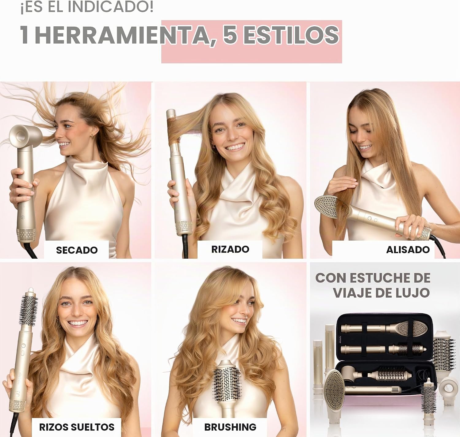 ELLA BELLA® Estilizador profesional de aire caliente 6 en 1 \u2022...