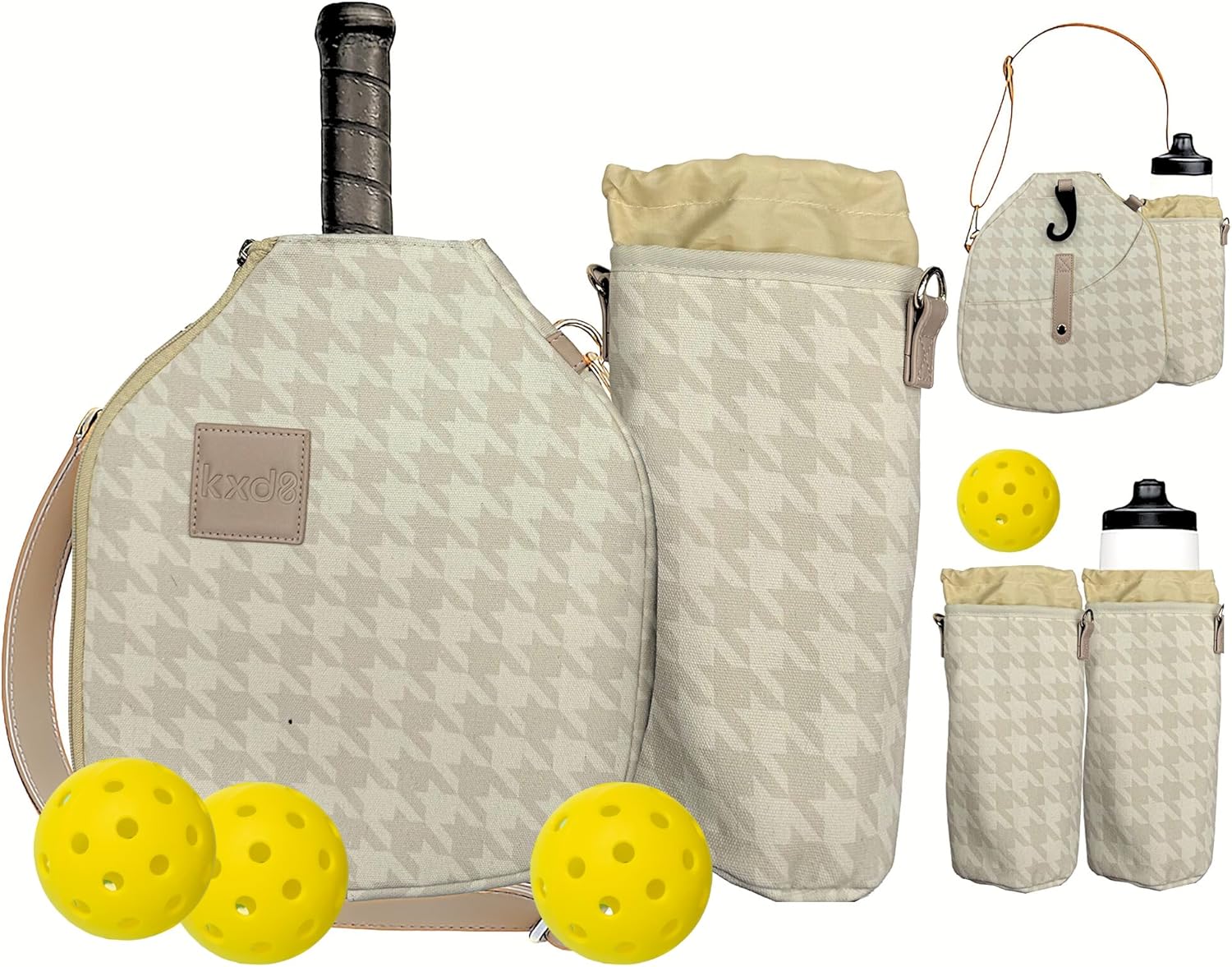 KXD8 Bolsa cruzada con correa ajustable, soporte para botella de ag...