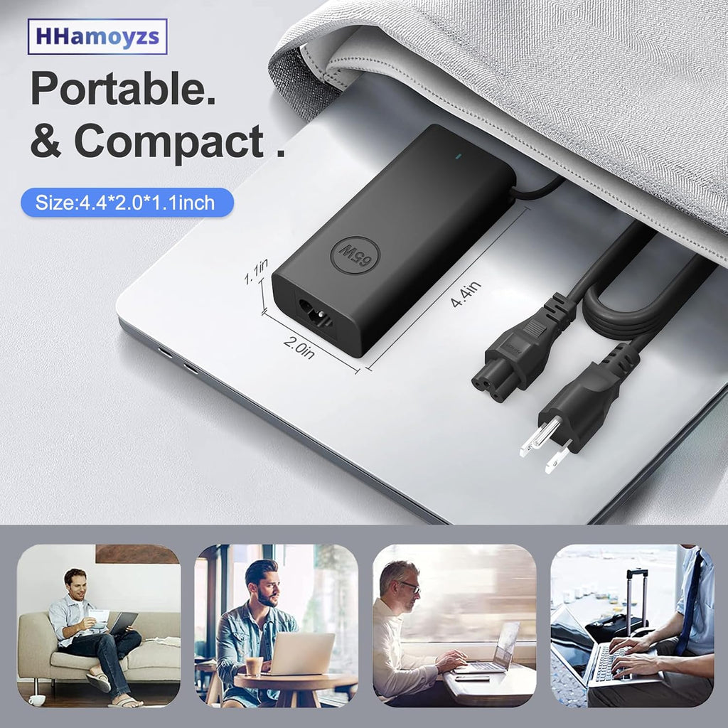 HHamoyzs Cargador USB C para laptop de 65 W, compatible con Dell La...