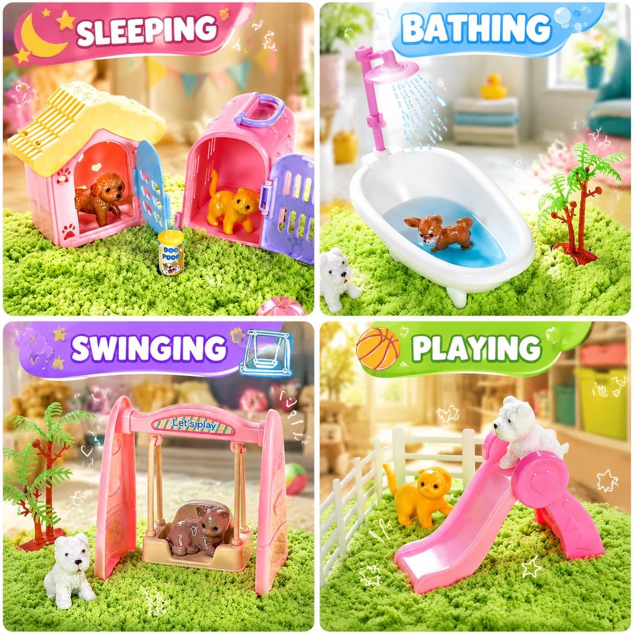 Carolart Contenedor sensorial para mascotas, caja de arena para per...