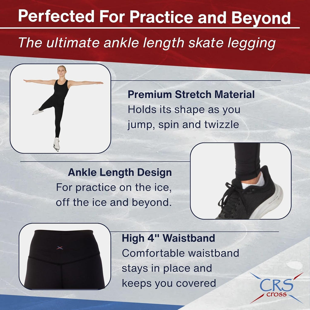 CRS Cross Leggings de patinaje sobre hielo. Leggins negros para pat...