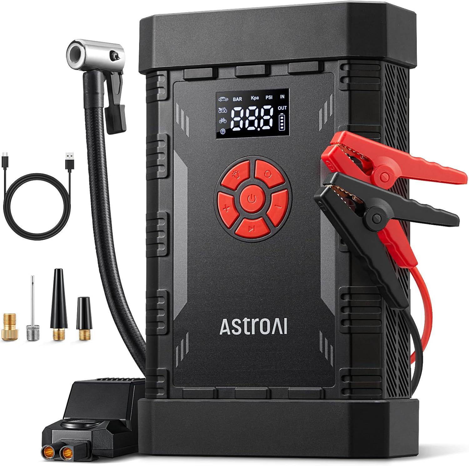 AstroAI A30 Arrancador con Compresor de Aire, Arrancador de Batería...