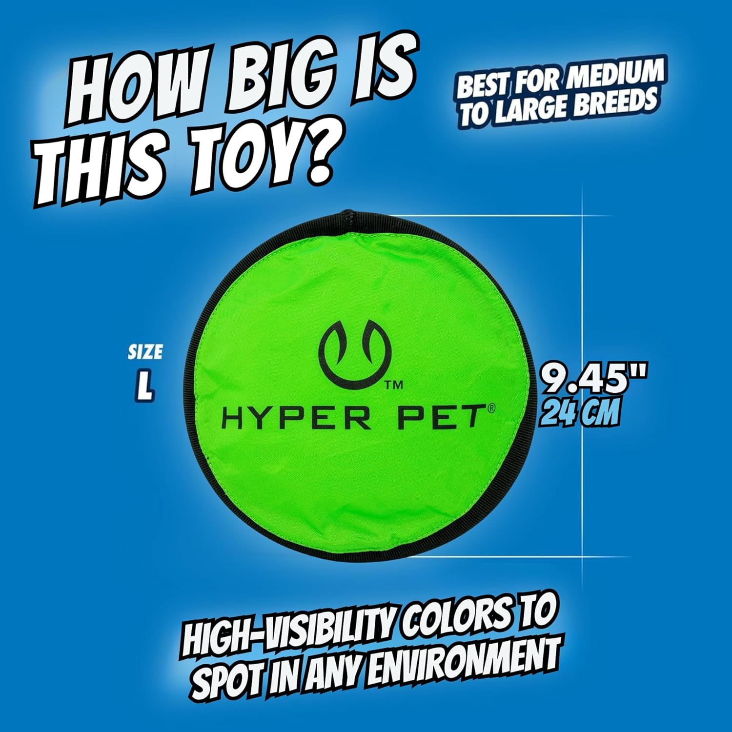 Hyper Pet Flippy Flopper - Disco volador de 9 pulgadas, flota en el...