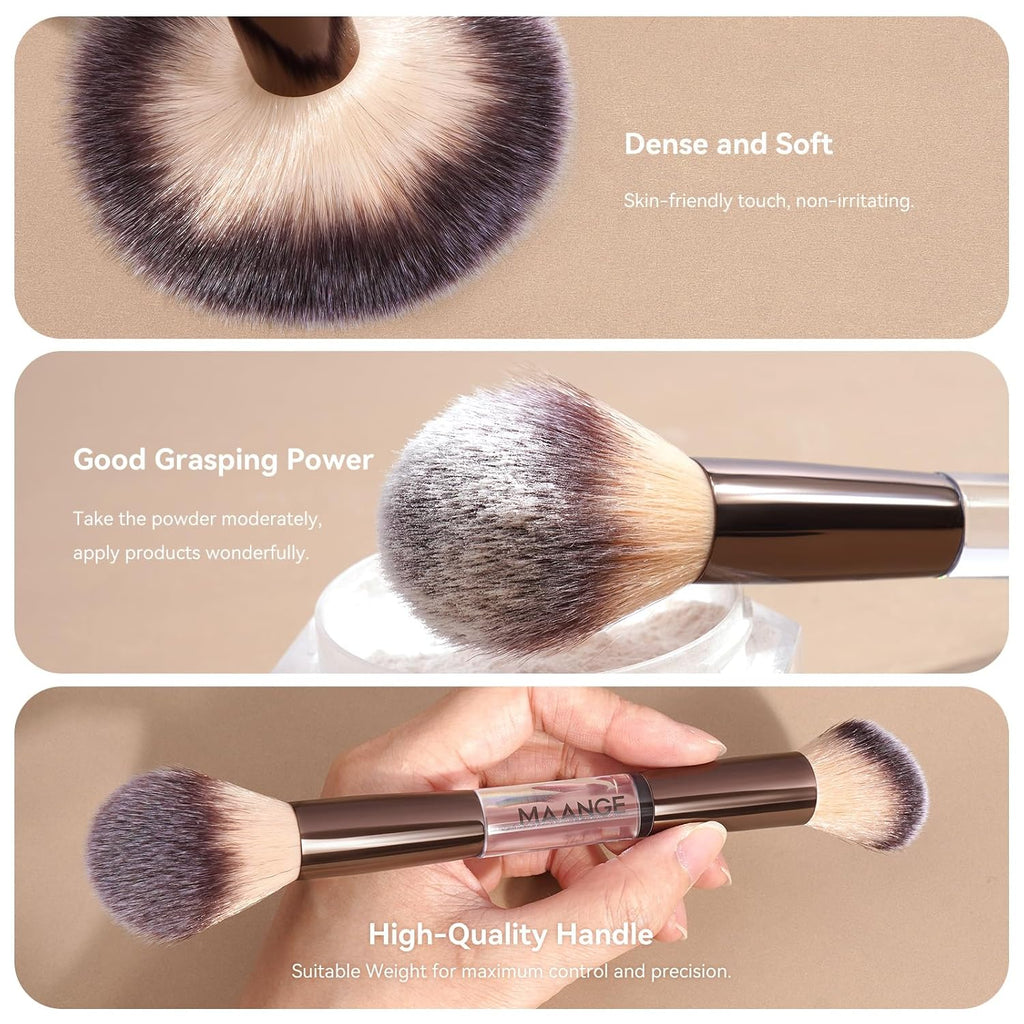 MAANGE Juego de 7 pinceles de maquillaje con bolsa, brochas de maqu...