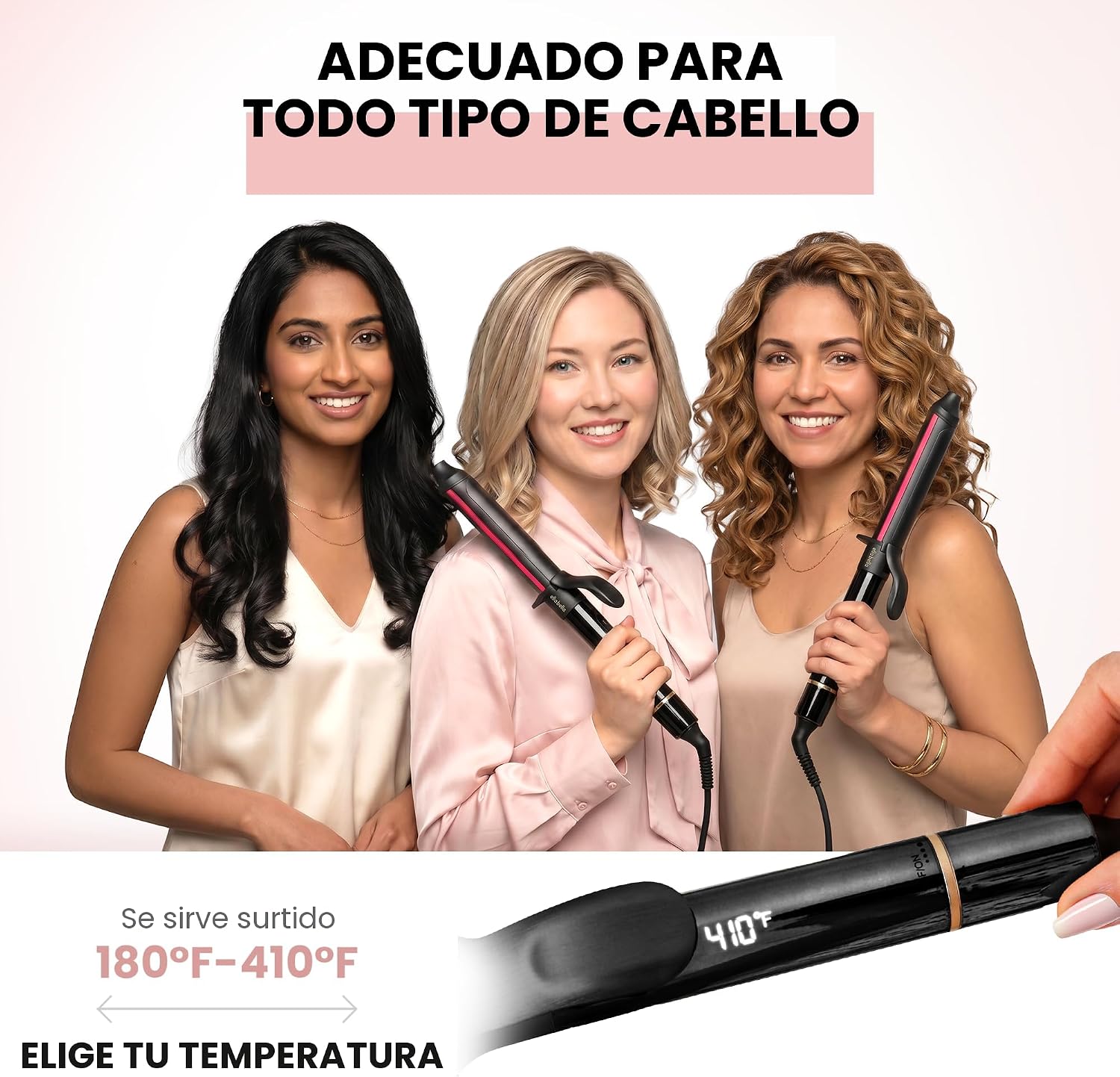 ELLA BELLA Rizador de pelo profesional de 1 pulgada \u2022 Rizador...