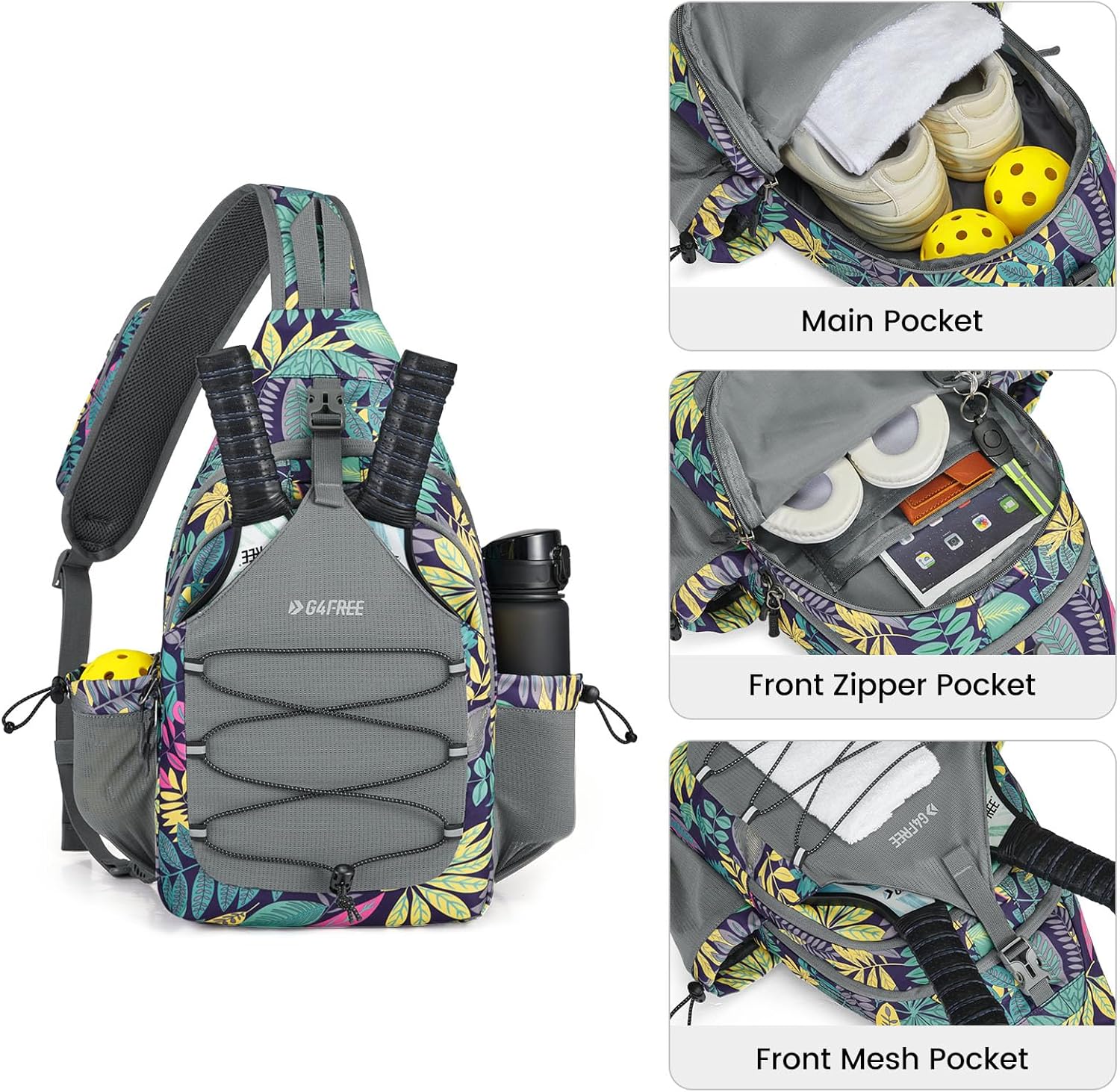 G4Free Pickleball Bag, bolso bandolera para hombres y mujeres, moch...