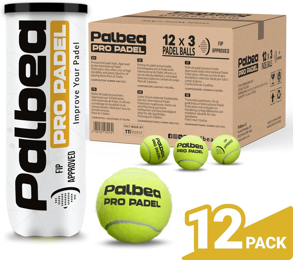Pelotas de pádel Palbea PRO. 6\/12\/24 Tubos de 3 Pelotas de Pádel...
