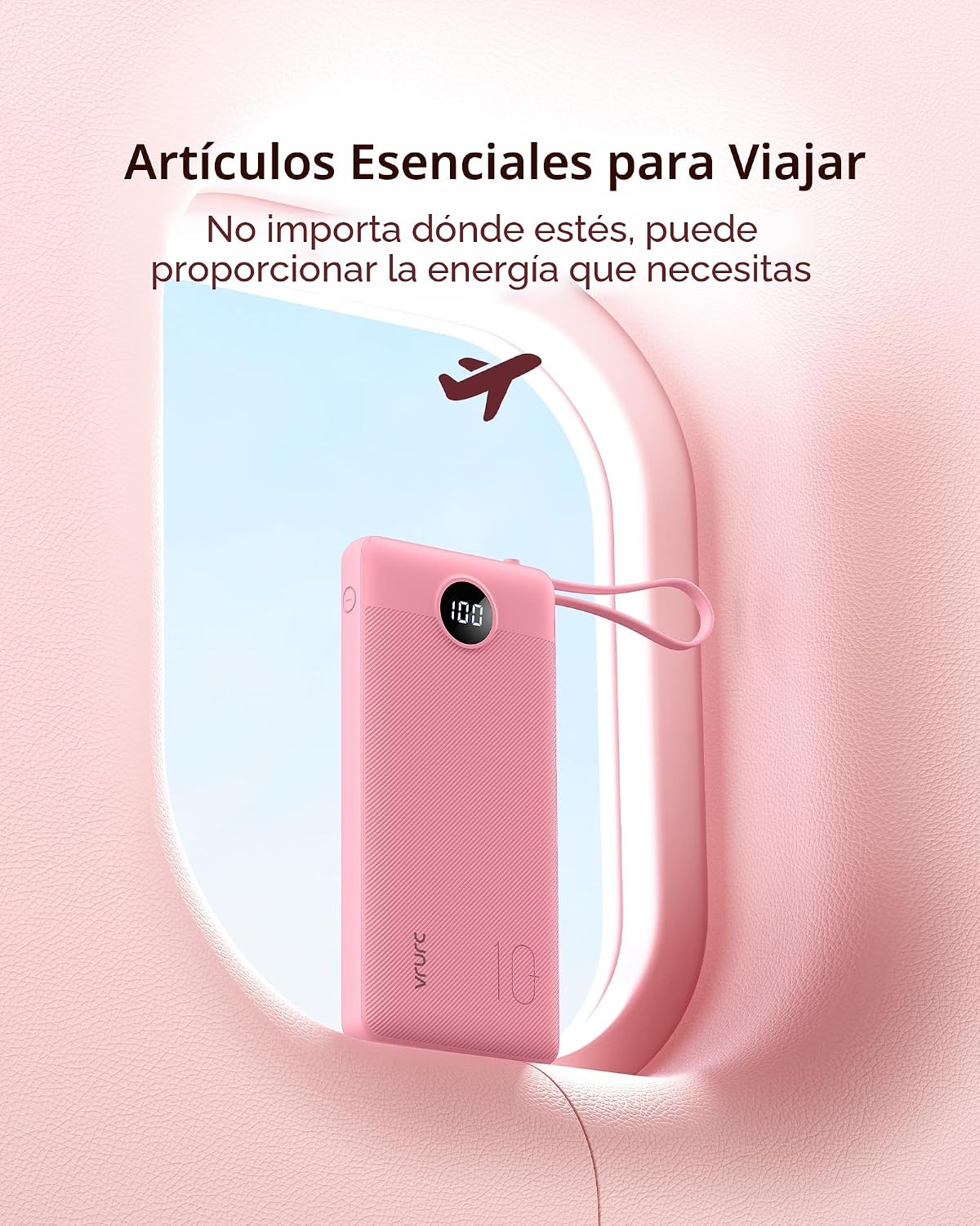 VRURC Cargador de teléfono portátil, cargador portátil de viaje con...