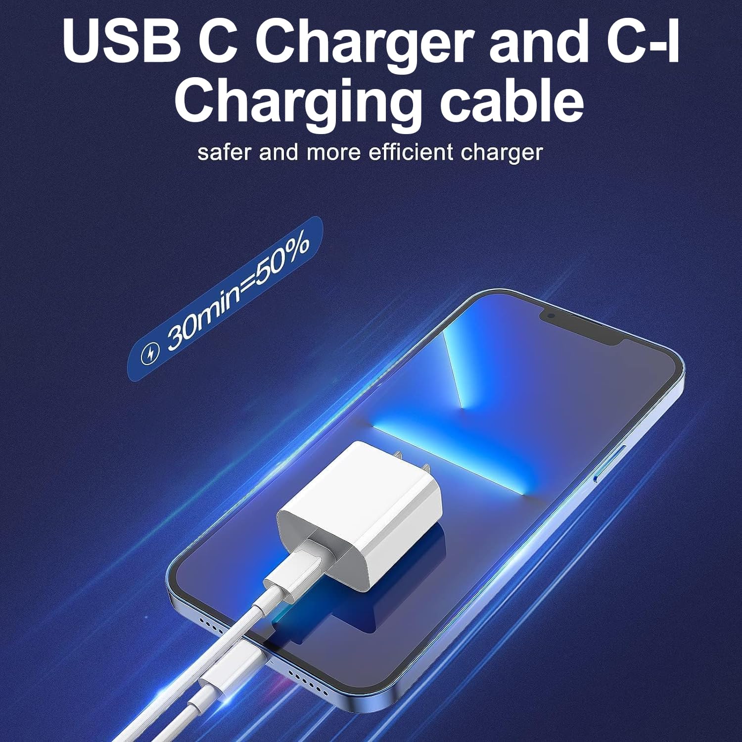 Cargador de iPhone de carga rápida, paquete de 2 bloques de carga d...