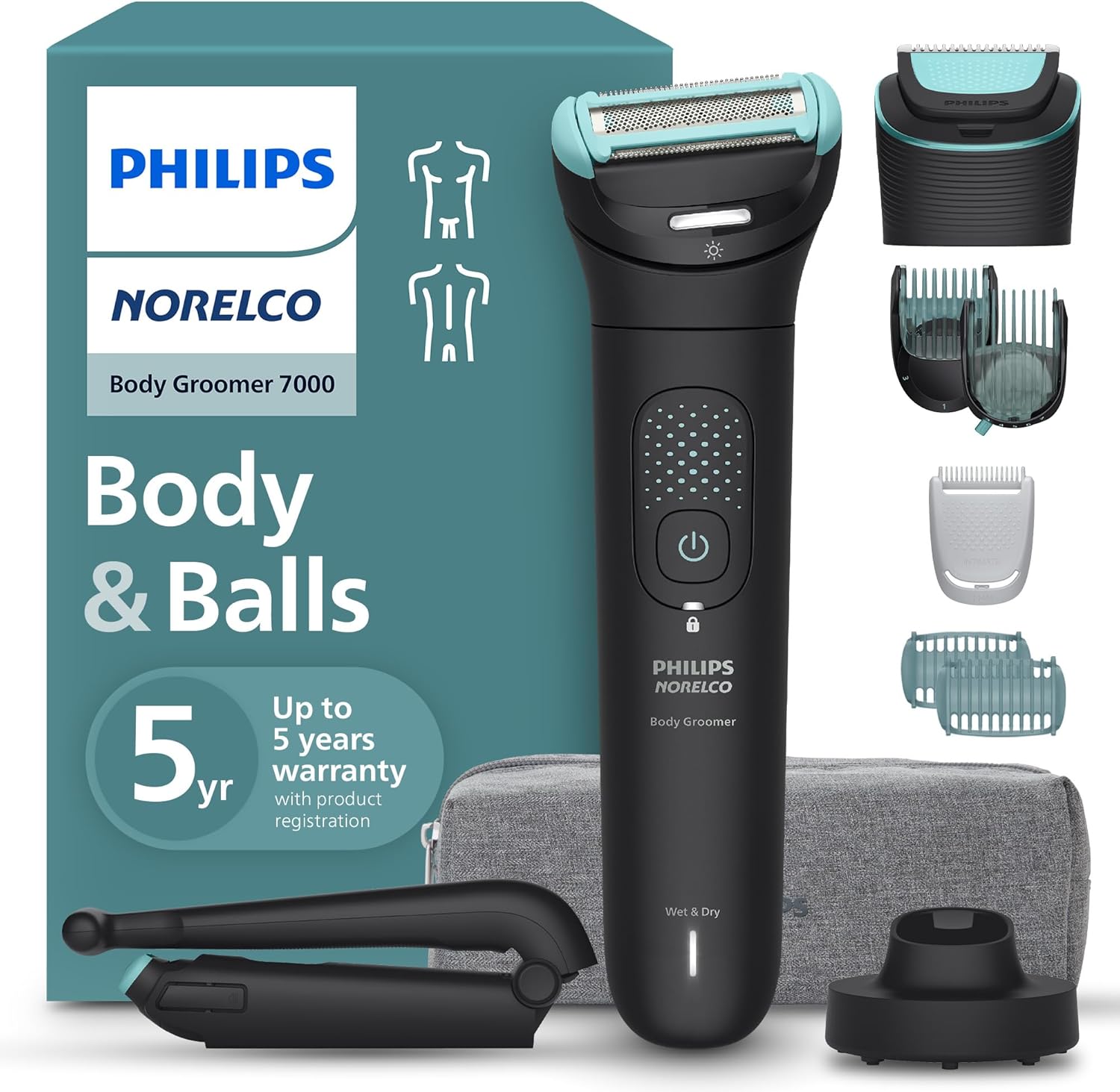 Philips Norelco recortadora corporal serie 7000, recortadora corpor...