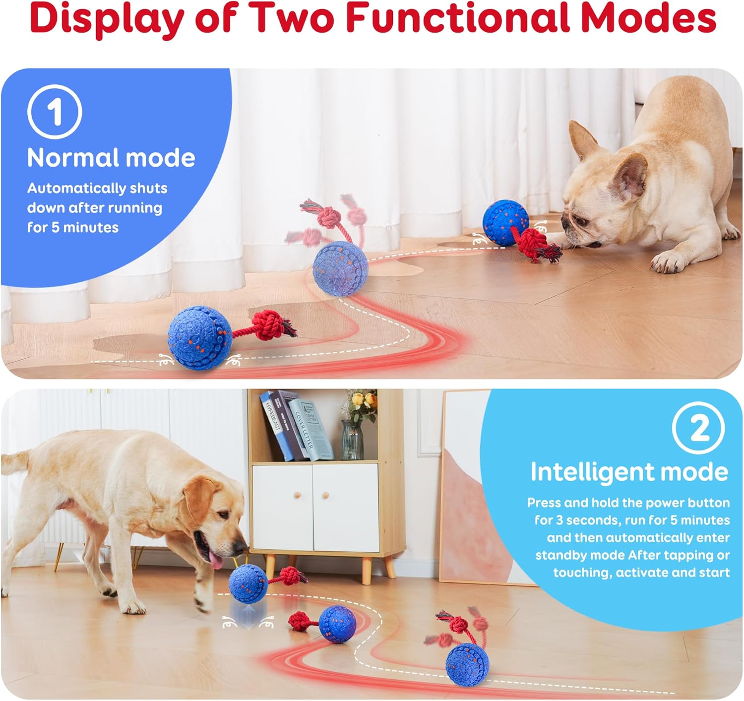 Moseyuh Juguete interactivo para perros, juguetes para mascotas act...