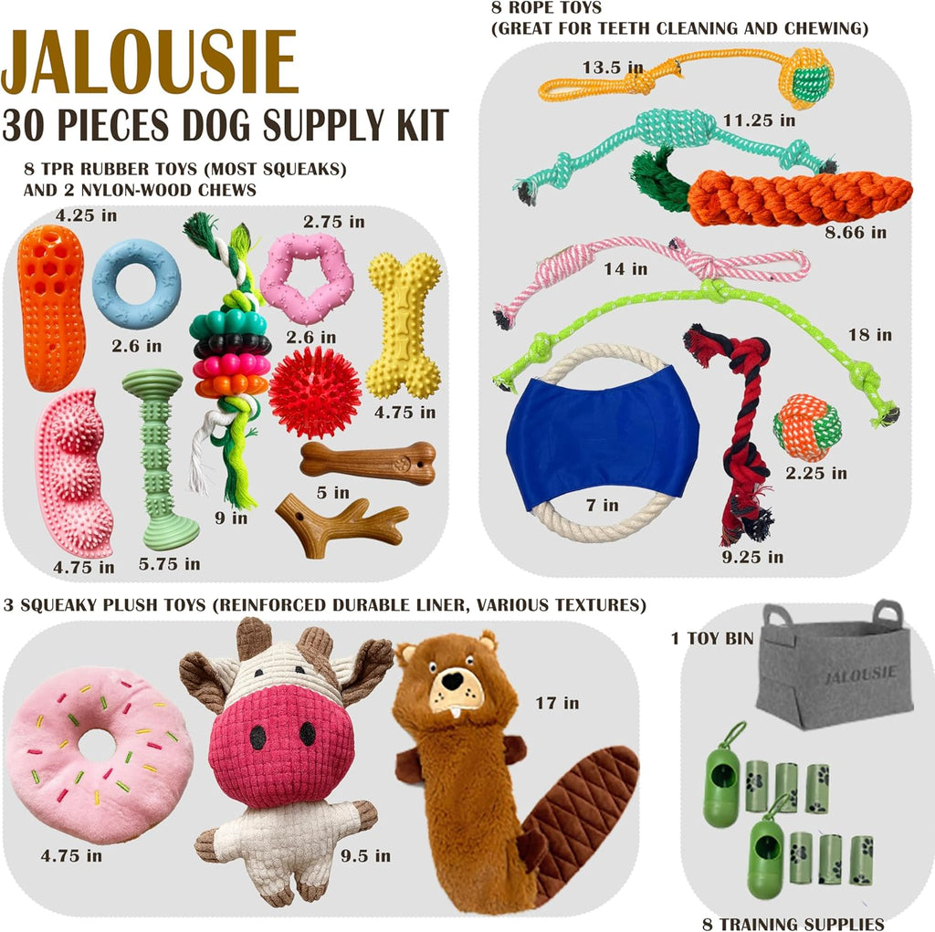 Jalousie - Paquete múltiple de juguetes chirriantes para perros, pa...