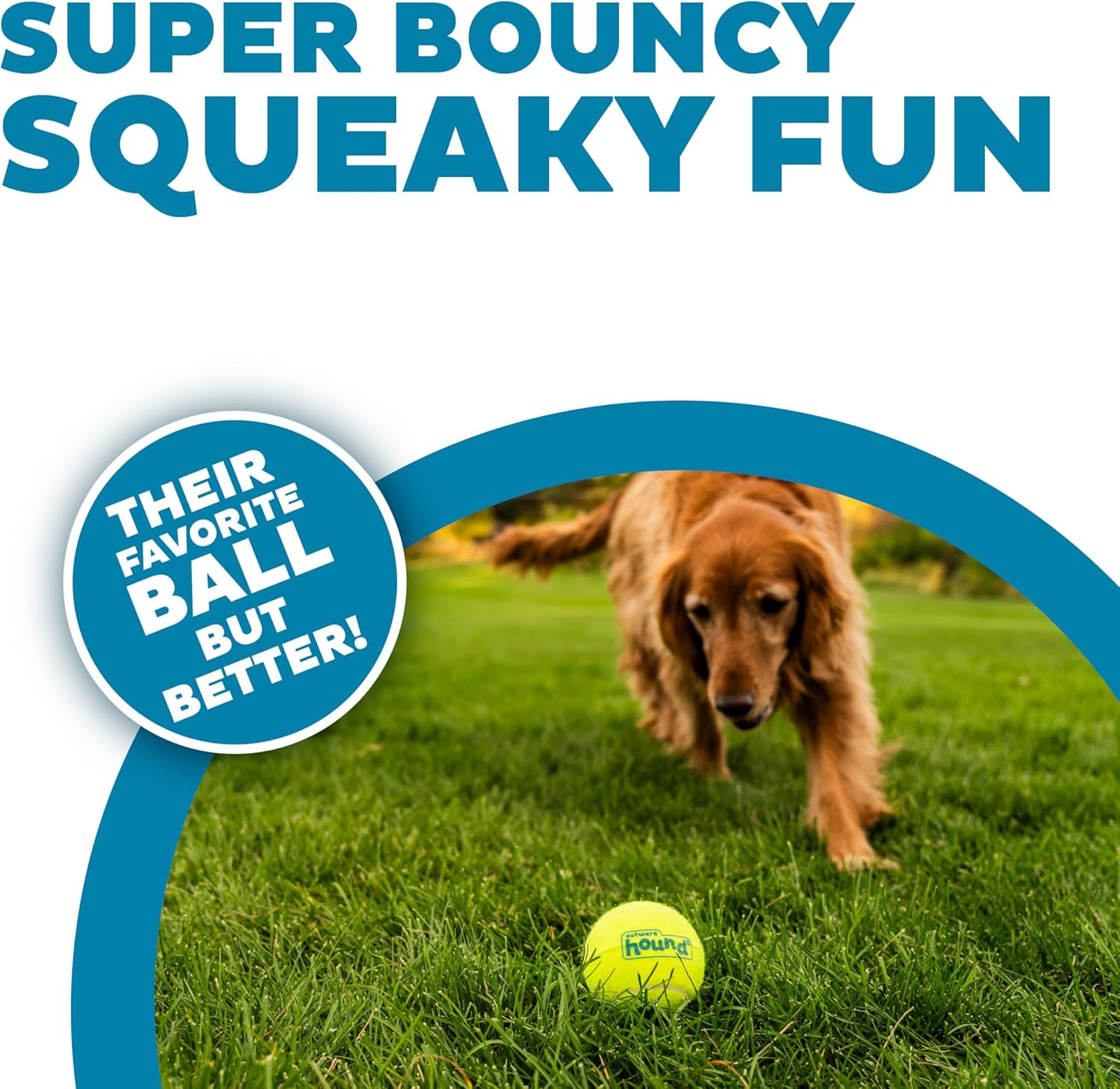 Outward Hound Squeaker Ballz Paquete de 4 Juguetes de Pelotas de Te...
