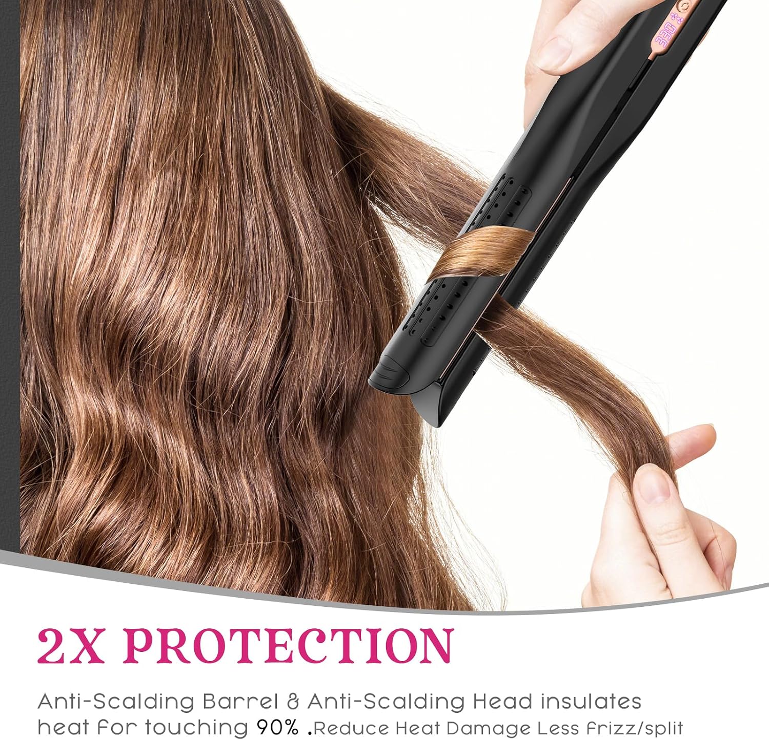 SKIMI Airflow Styler 2.0 Plancha de pelo de titanio y varita rizado...