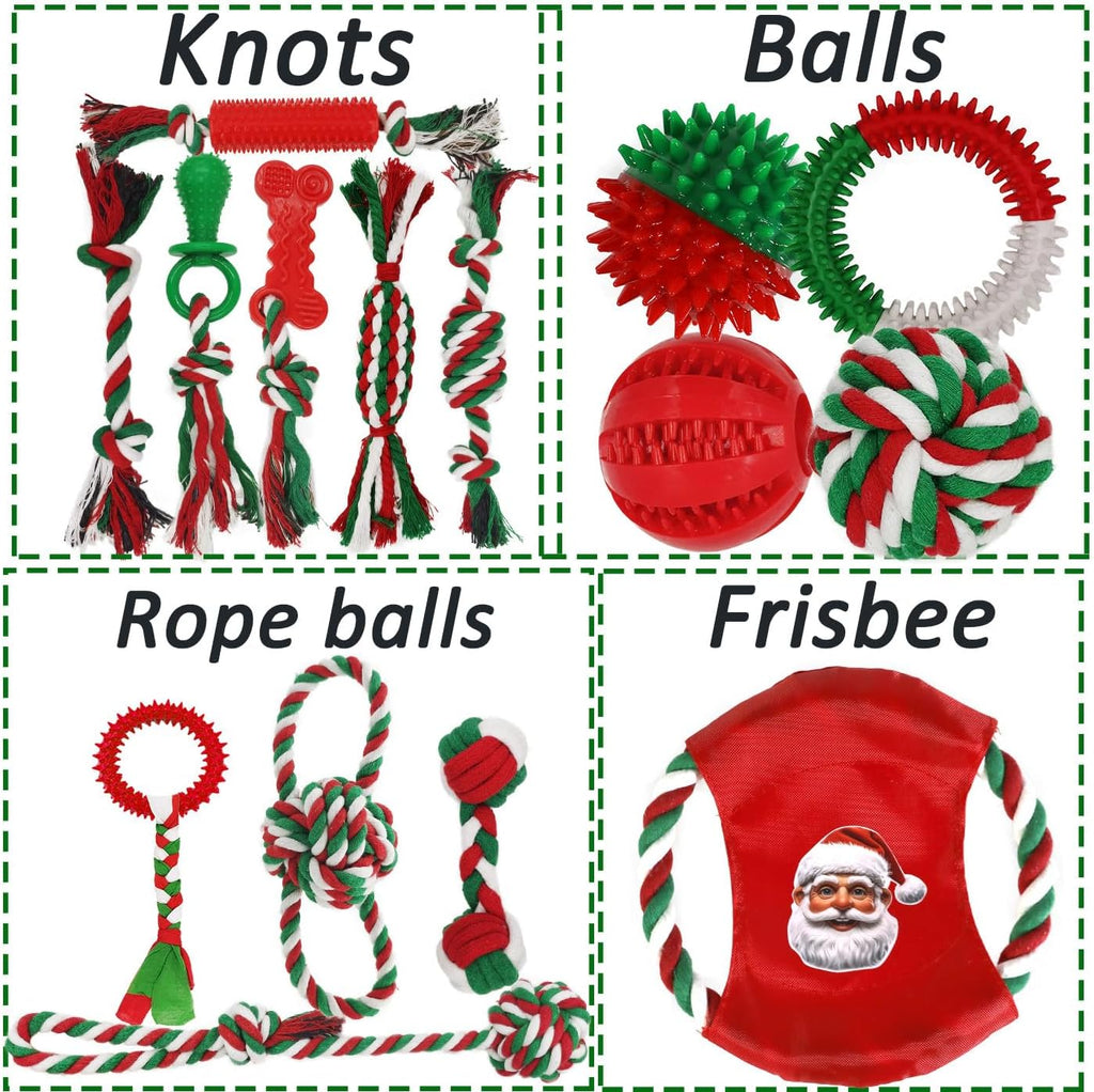 Mnubsrva Juego de Juguetes Navideños para Perros, Paquete de 15 par...