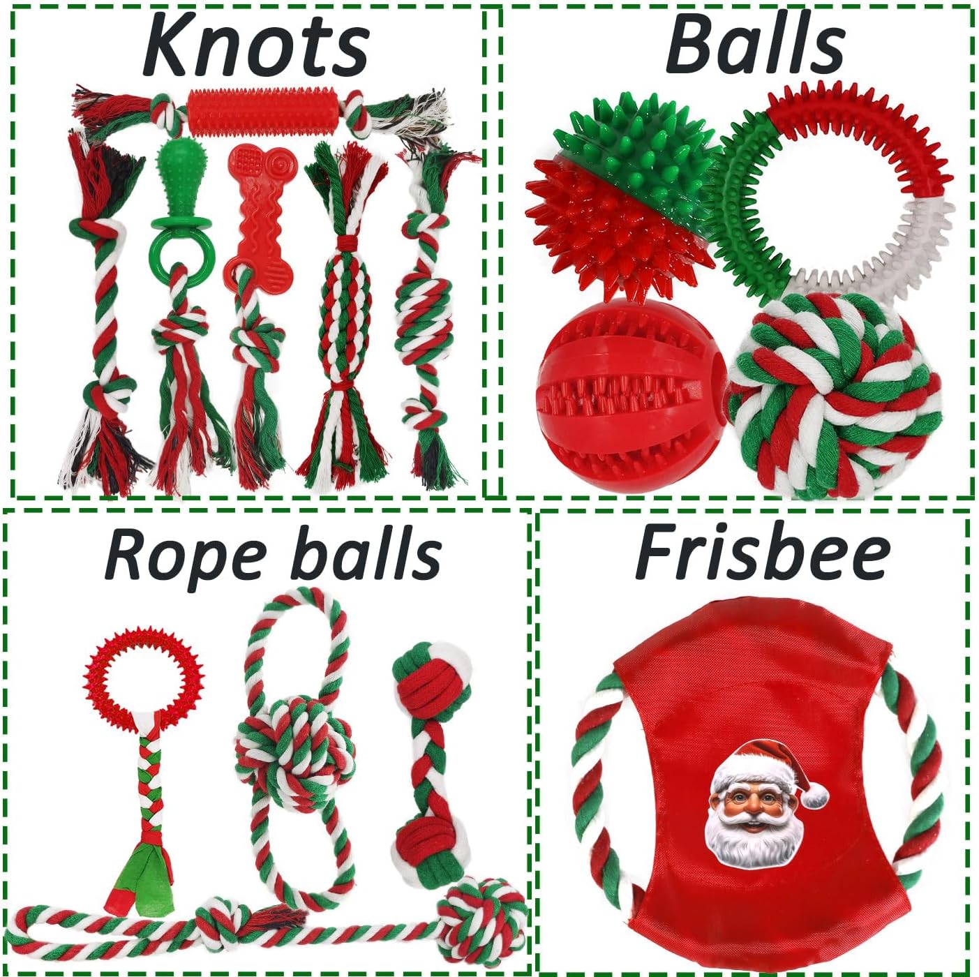 Mnubsrva Juego de Juguetes Navideños para Perros, Paquete de 15 par...