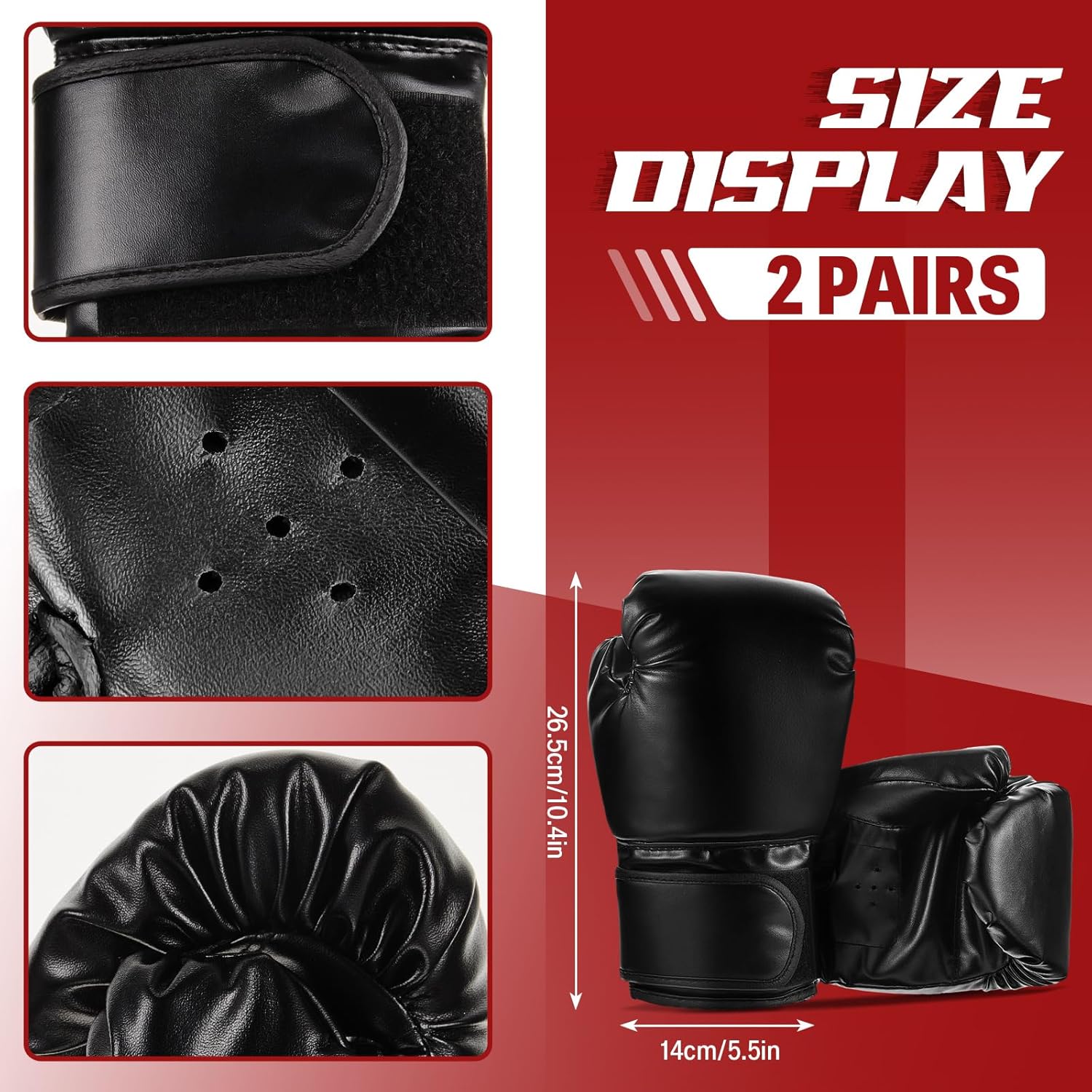 Foilswirl Juego de 2 pares de guantes de boxeo 4 en 1 de 8 onzas y...